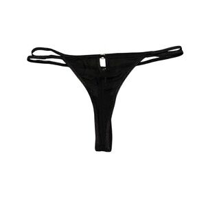Extreme Look New Without Tags Black Sheer Mesh Strappy O-Ring Thong